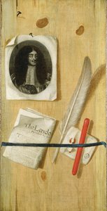 チャールズ2世の彫刻のトロンプルイユ 作： Edwaert Colyer or Collier